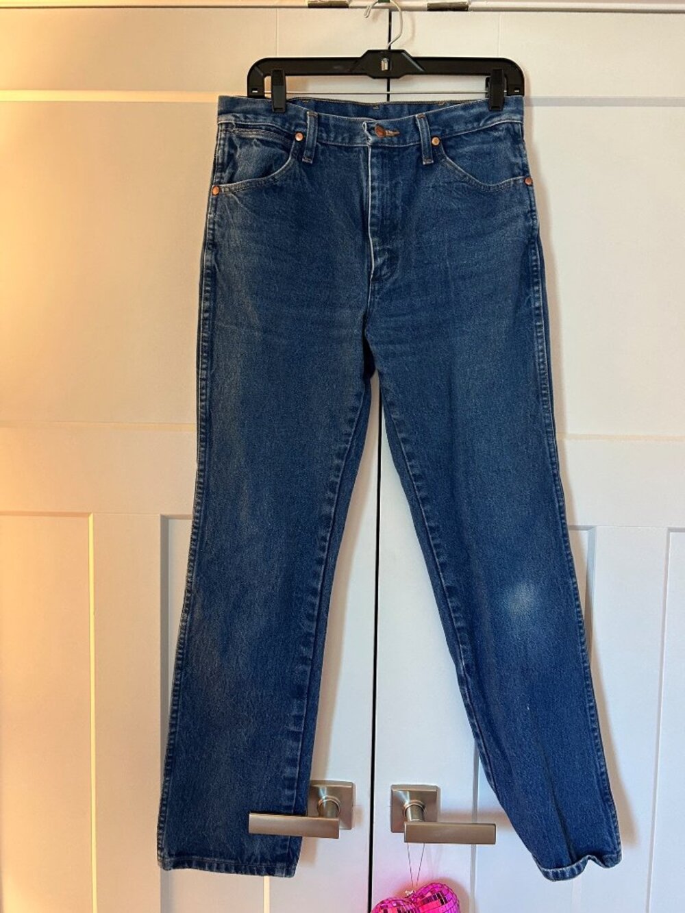 WRANGLER Vintage Straight Leg Dark Wash Jeans